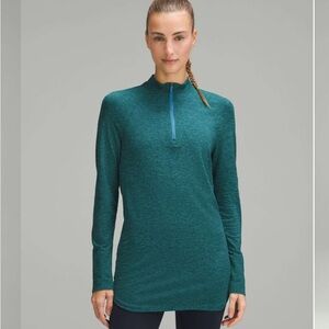 NWOT Lululemon Swiftly Relaxed Long-Length Half Zip Marlin Storm Teal Size 4